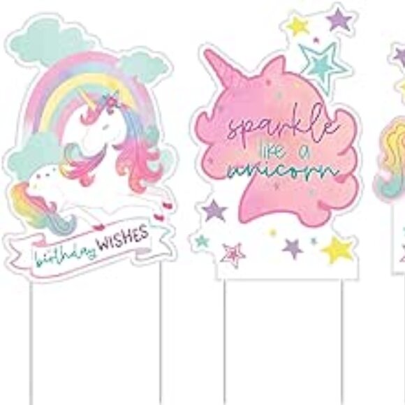 Enchanted Unicorn Birthday Party Yard Signs - 24.8" x 15.8" birthday NEW - Picture 2 of 2